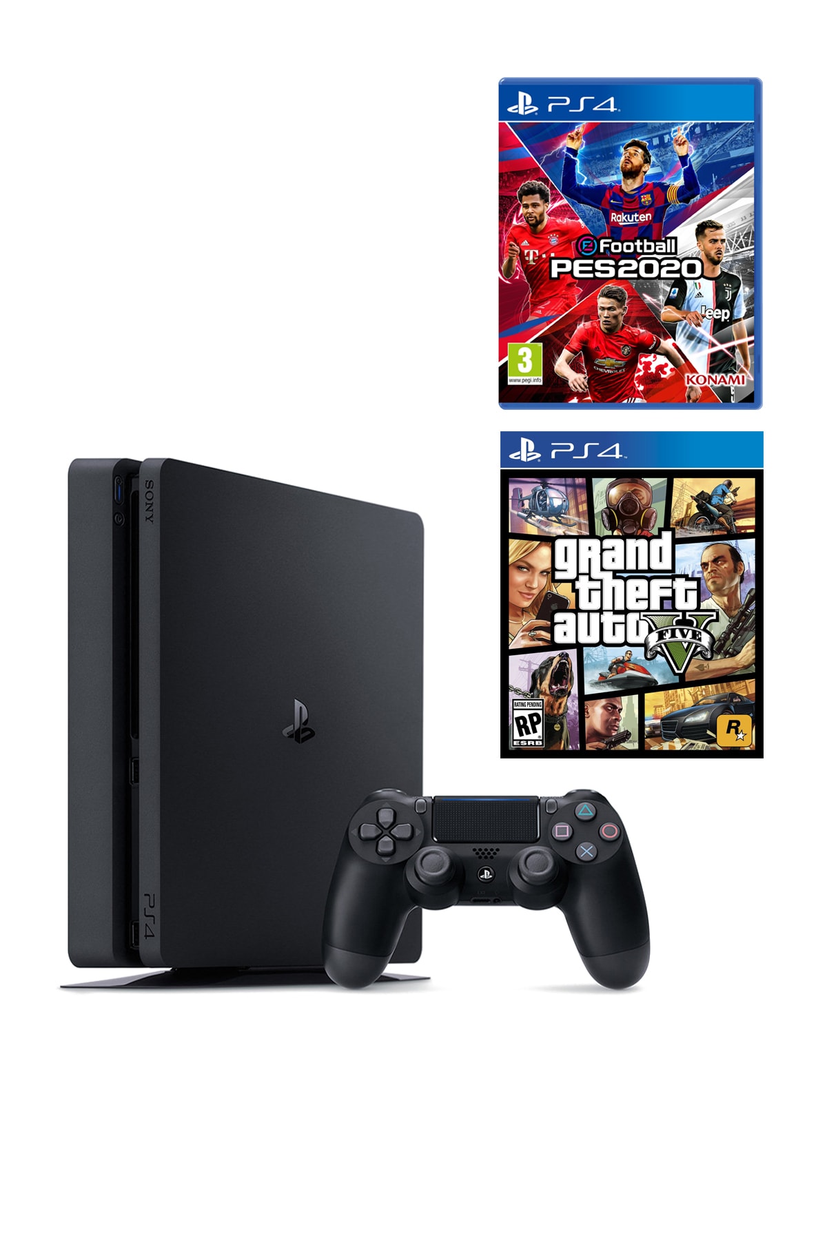 playstation-4-slim-1-tb-ps4-pes-2020-ps4-gta-5-229.jpg Playstation 4 Slim 1 TB + PS4 Pes 2020 + PS4 GTA 5 - Görsel 1