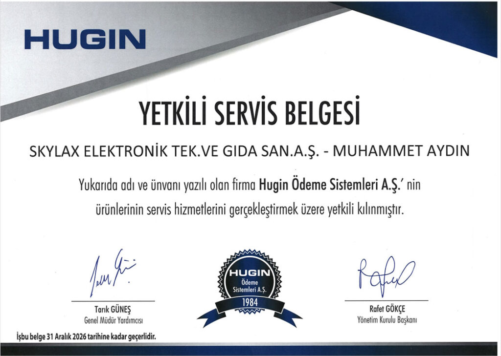 hugin-yetkili servis belgesi